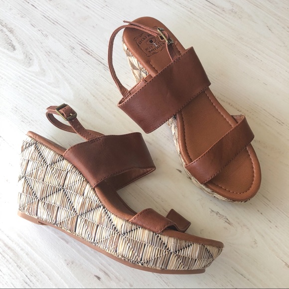 Lucky Brand Shoes - Lucky Brand • Straw Weave Wedge Sandals Boho